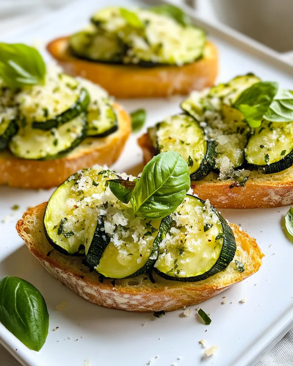 Easy Lemon-Parmesan Zucchini Relish Crostini food shot