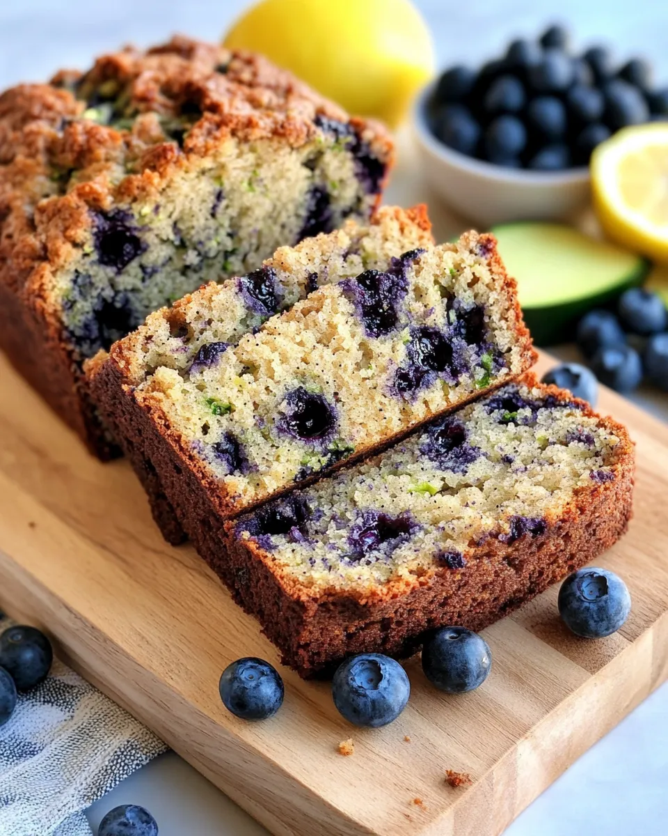 Easy Lemon-Poppy Blueberry Zucchini Bread food shot