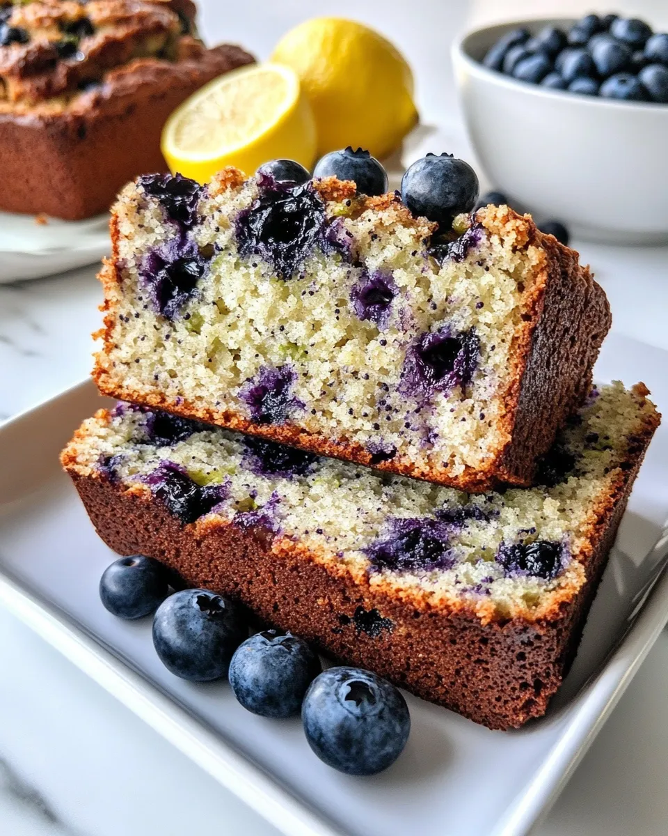 Delicious Lemon-Poppy Blueberry Zucchini Bread plate image