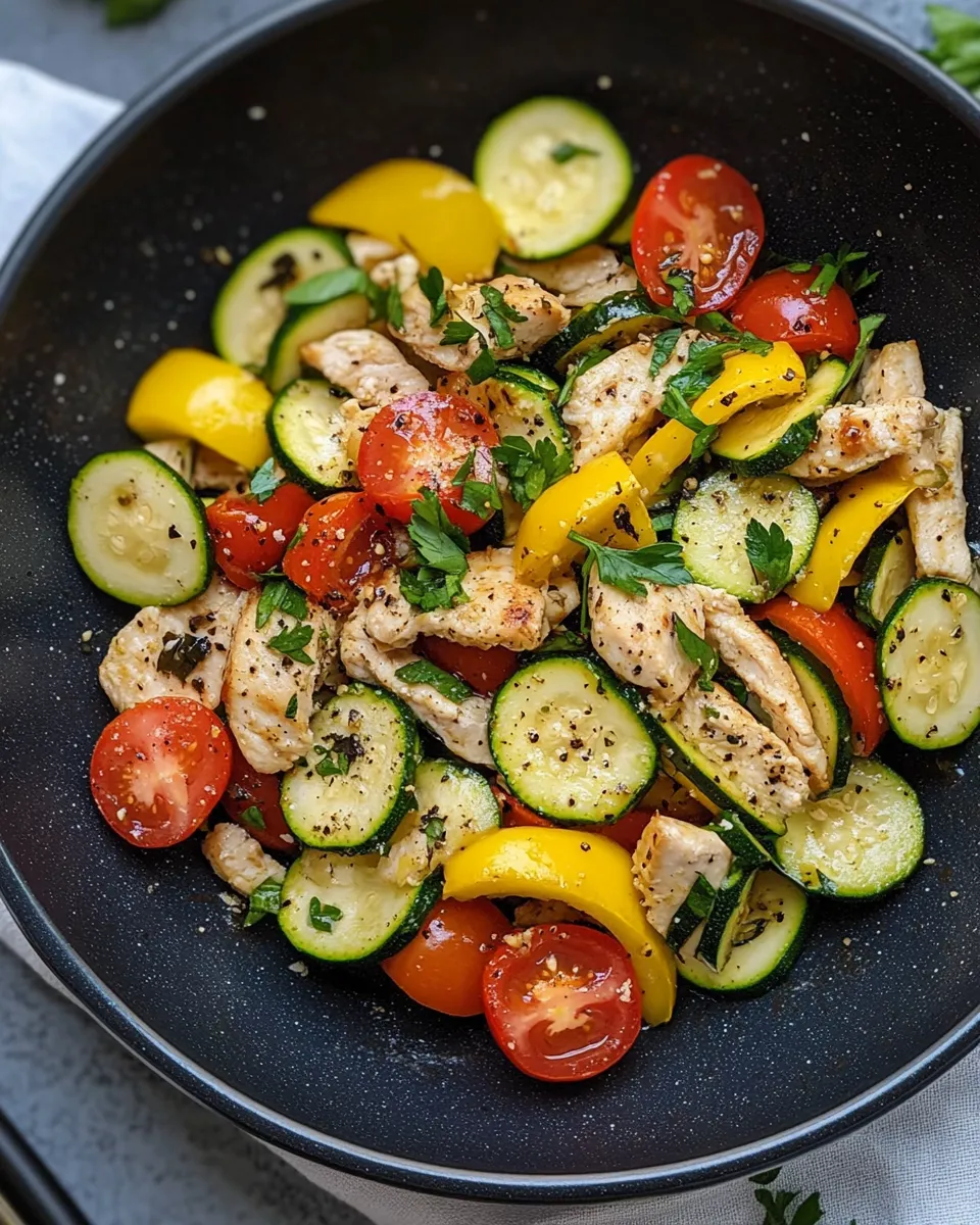 Easy Lemon Herb Zucchini Ribbon Stir-Fry food shot