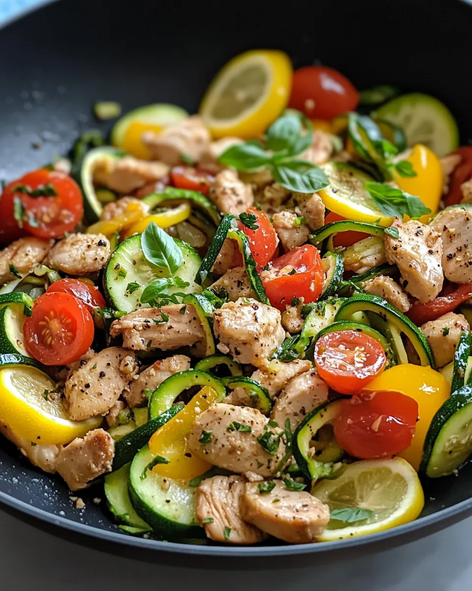 Delicious Lemon Herb Zucchini Ribbon Stir-Fry plate image
