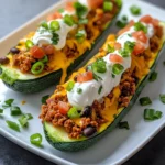 Homemade Loaded Tex-Mex Zucchini Boat Nachos recipe photo