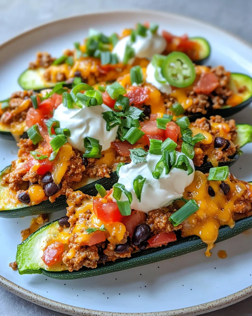 Classic Loaded Tex-Mex Zucchini Boat Nachos dish photo