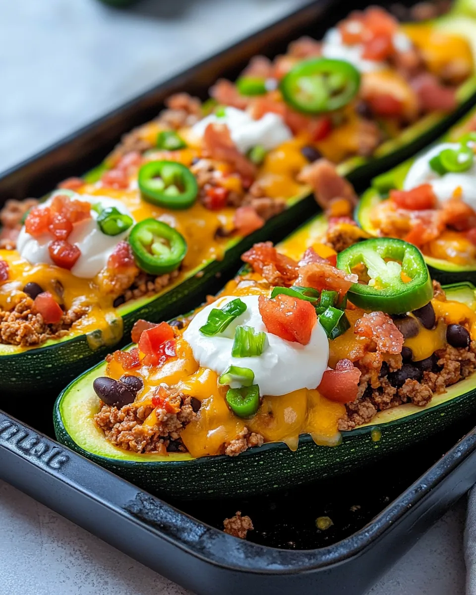 Delicious Loaded Tex-Mex Zucchini Boat Nachos plate image