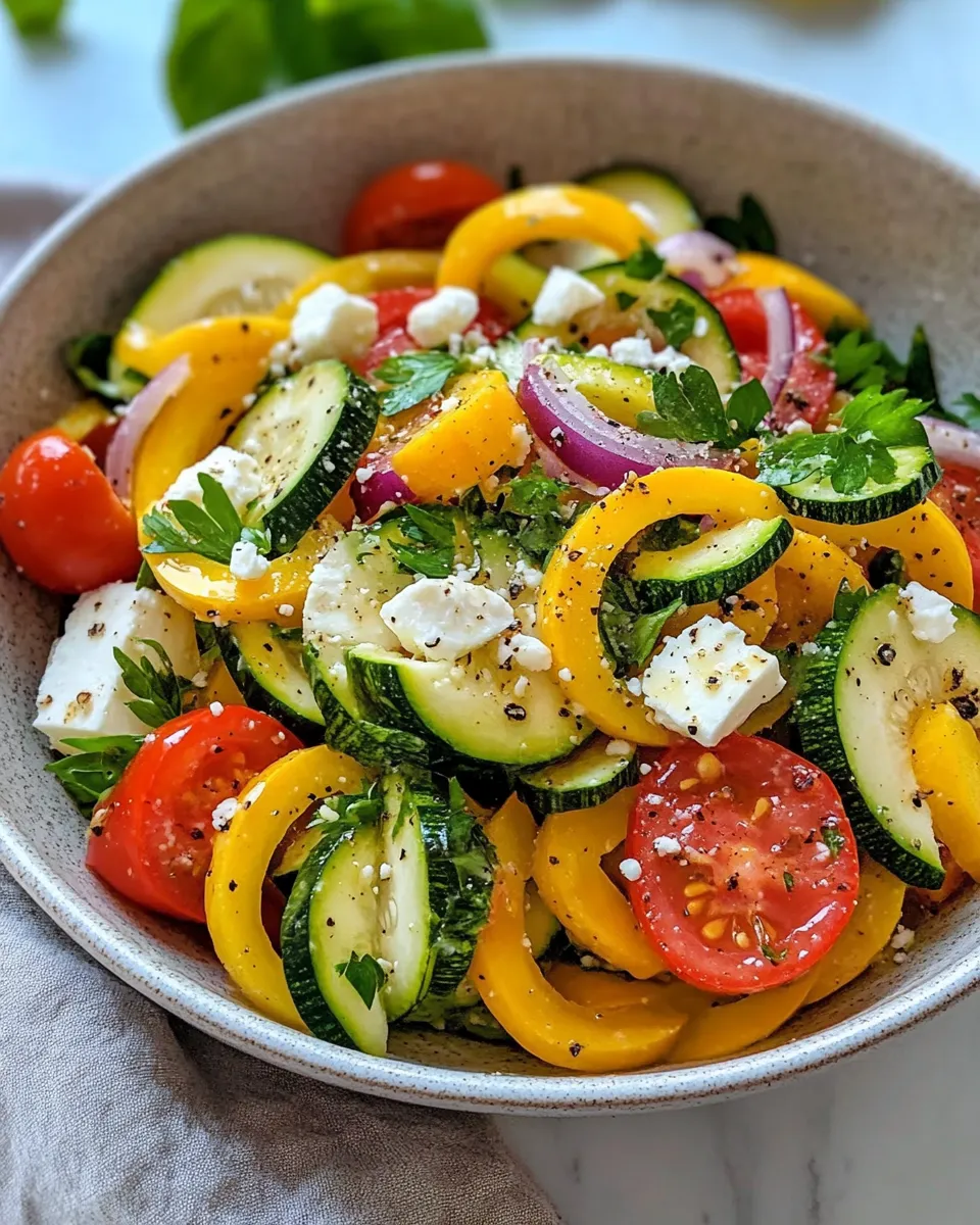 Classic Mediterranean Zucchini-Squash Ribbon Salad dish photo