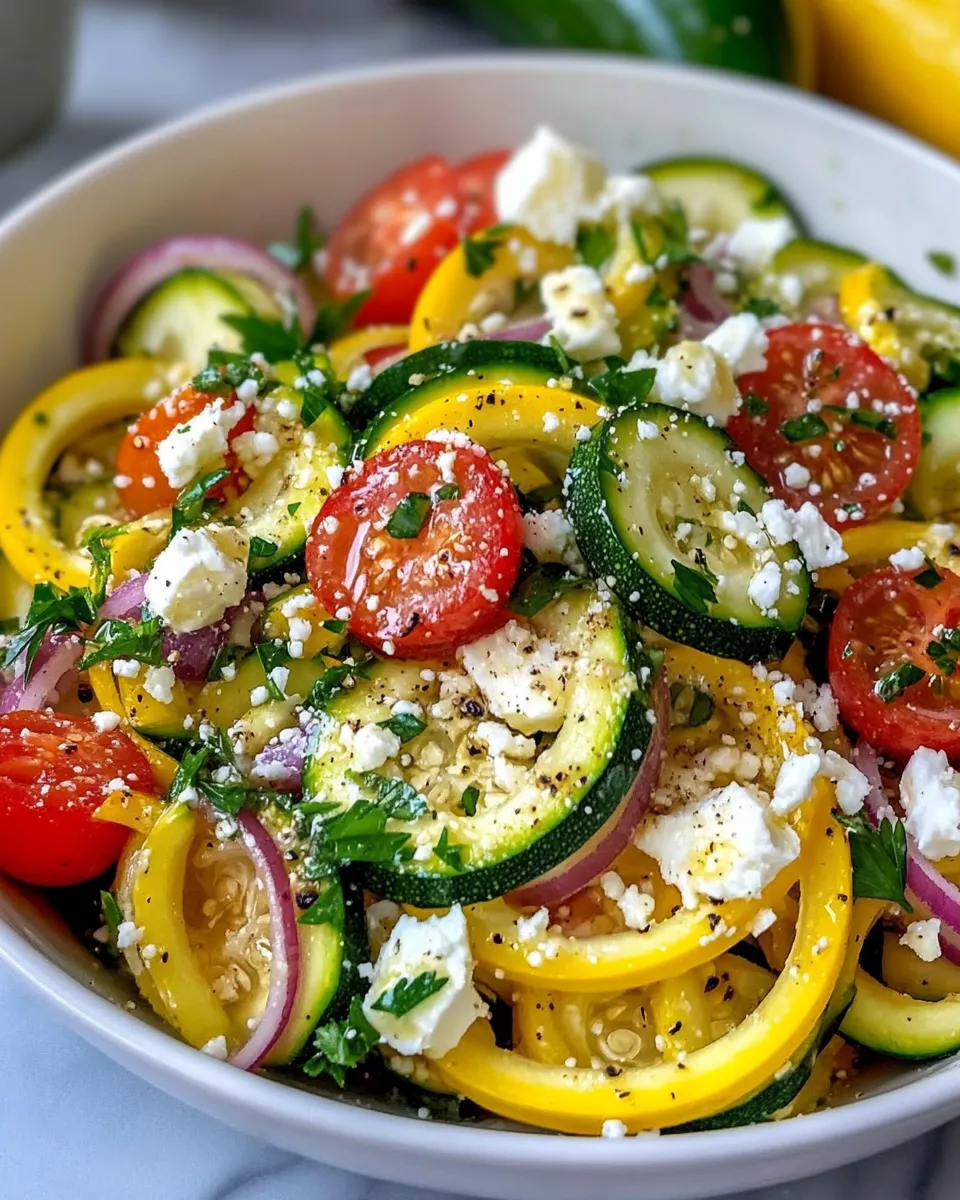 Delicious Mediterranean Zucchini-Squash Ribbon Salad picture