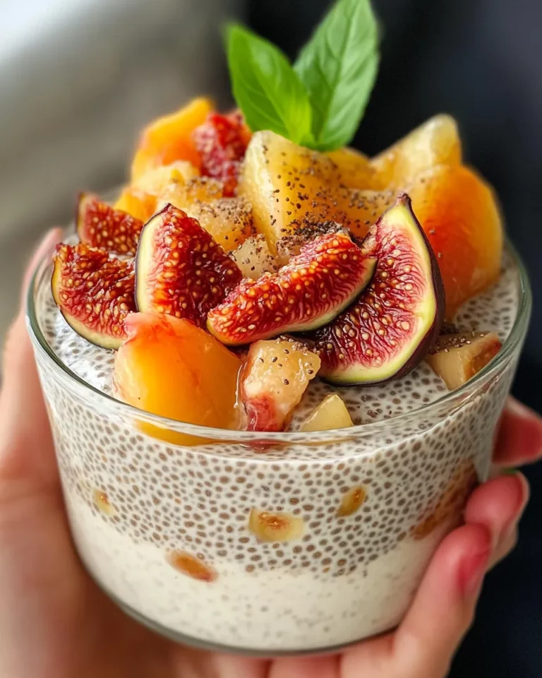 Homemade Nectarine-Fig Jam Overnight Chia Pudding recipe photo