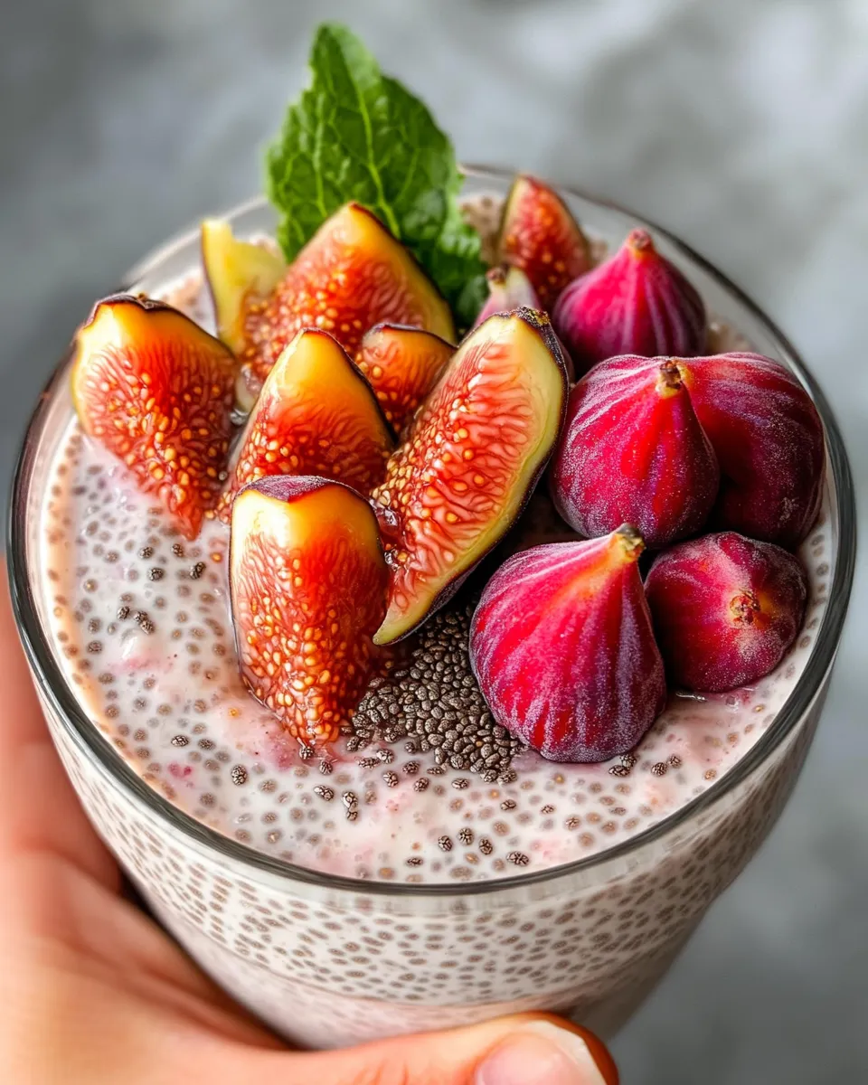 Easy Nectarine-Fig Jam Overnight Chia Pudding food shot
