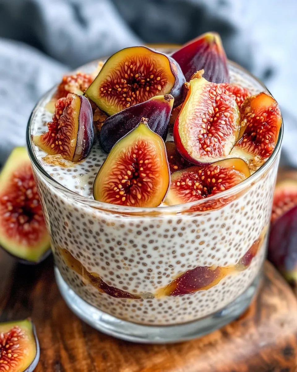 Delicious Nectarine-Fig Jam Overnight Chia Pudding plate image