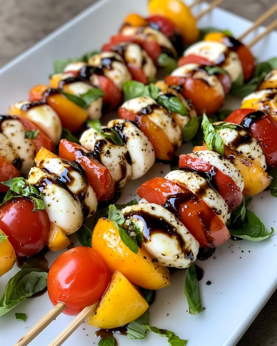 Classic Nectarine Caprese Skewers (Balsamic Drip) image