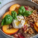 Homemade Nectarine & Basil Burrata Grain Bowls photo