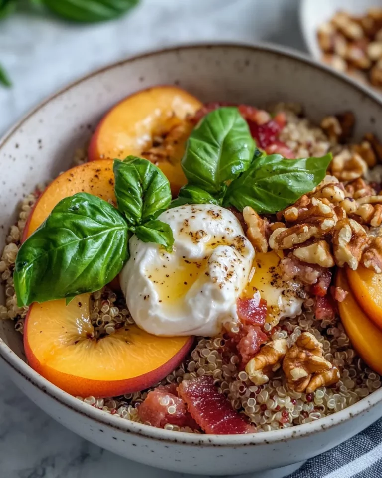Homemade Nectarine & Basil Burrata Grain Bowls photo
