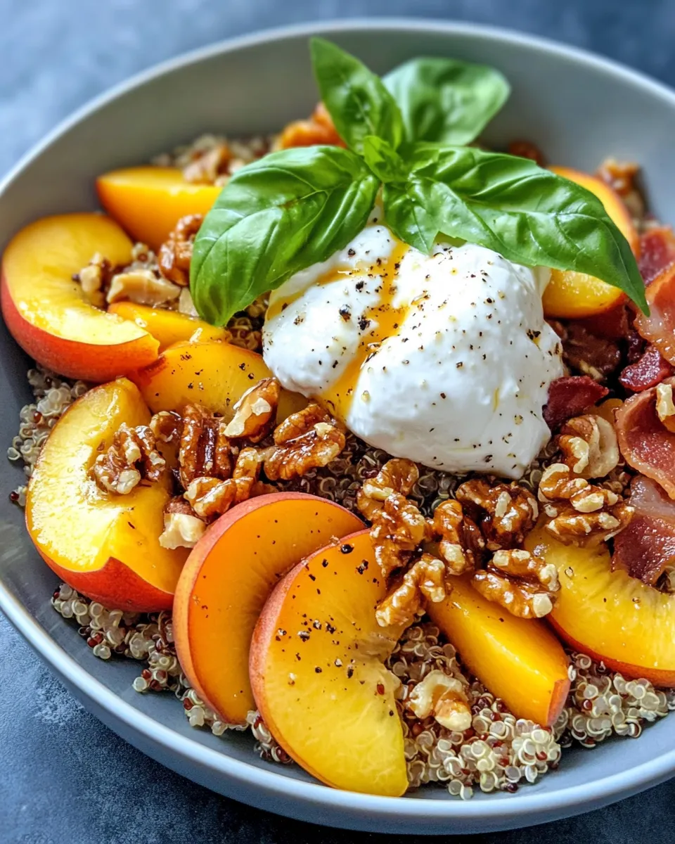 Classic Nectarine & Basil Burrata Grain Bowls image