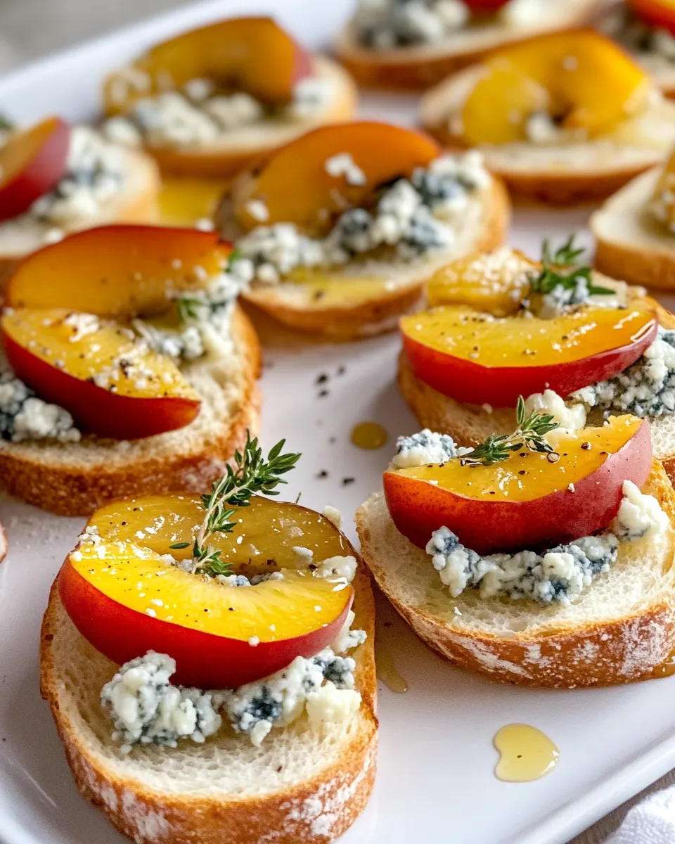 Classic Nectarine & Blue Cheese Crostini Drizzles image