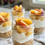 Homemade No-Bake Nectarine Cheesecake Jars photo