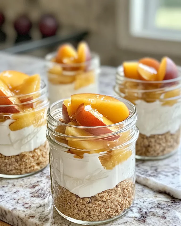 Homemade No-Bake Nectarine Cheesecake Jars photo