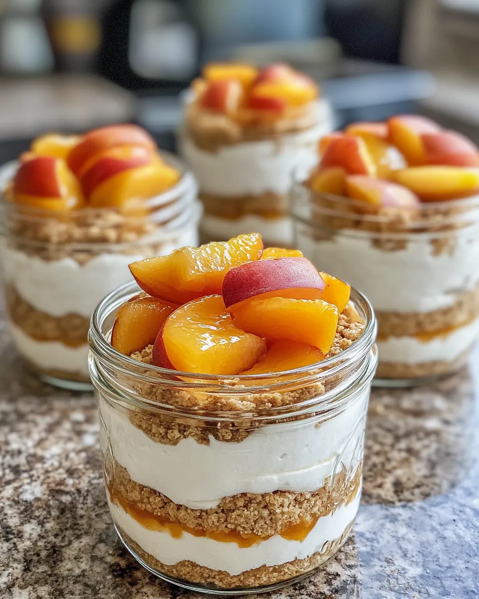 Classic No-Bake Nectarine Cheesecake Jars recipe photo