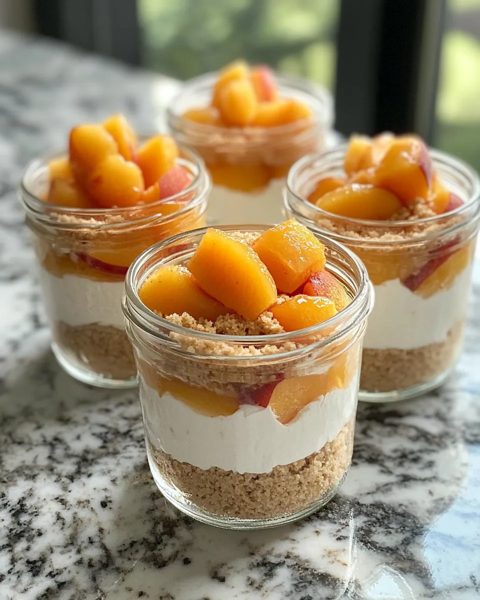 Easy No-Bake Nectarine Cheesecake Jars dish photo
