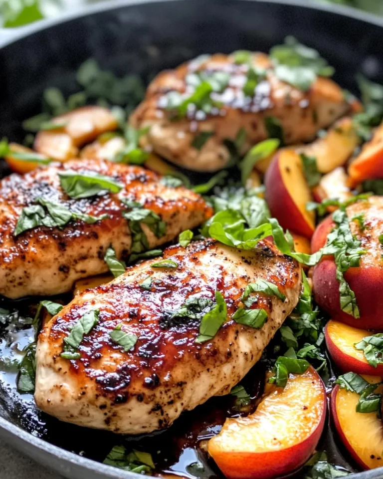 Homemade One-Skillet Peach-Balsamic Chicken Breasts recipe photo
