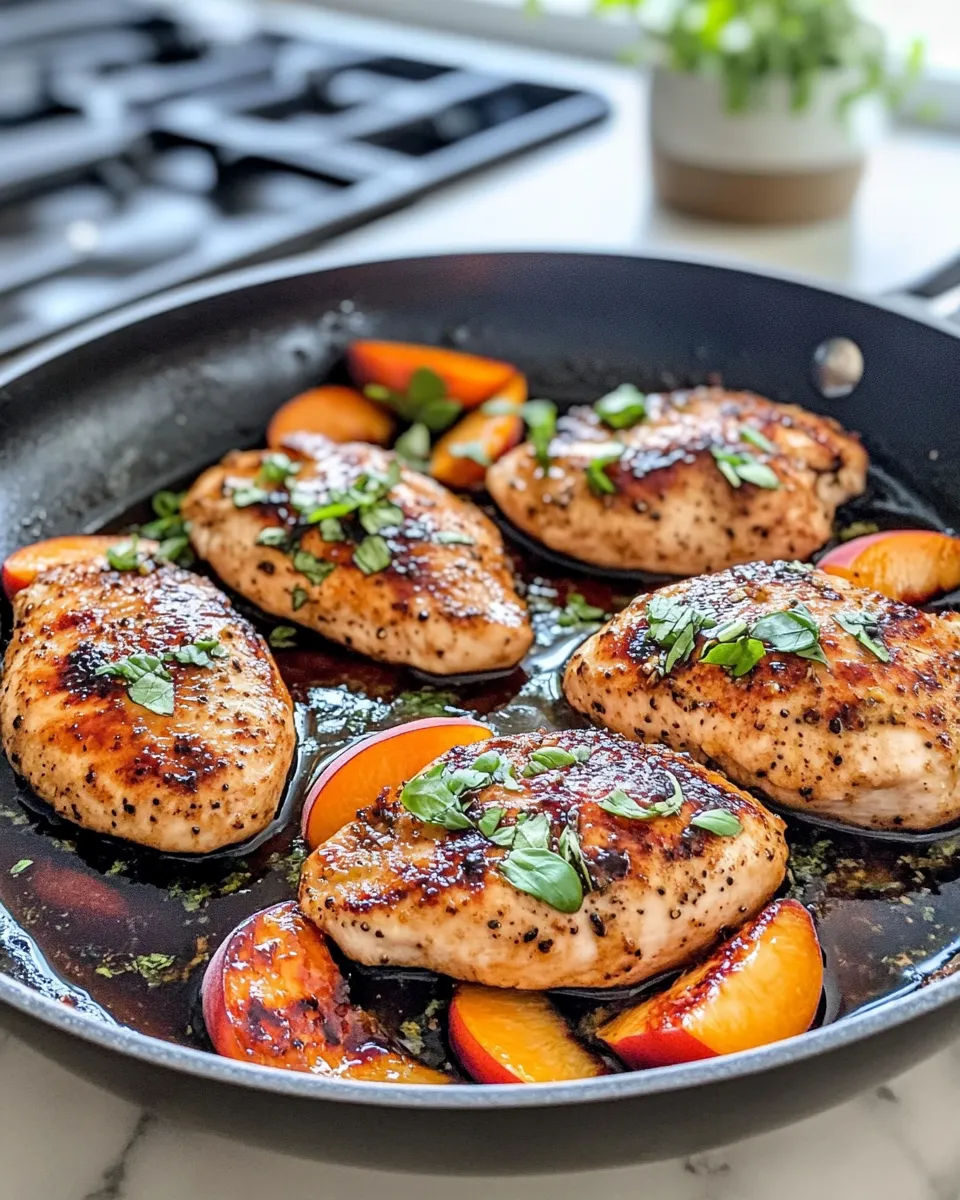 Classic One-Skillet Peach-Balsamic Chicken Breasts dish photo
