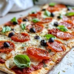 Homemade Oven-Roasted Tomato Pepperoni Flatbread photo
