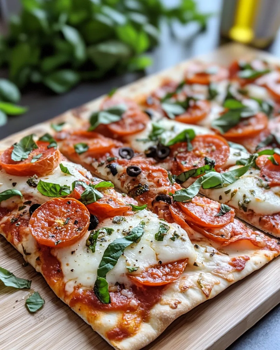 Easy Oven-Roasted Tomato Pepperoni Flatbread recipe photo