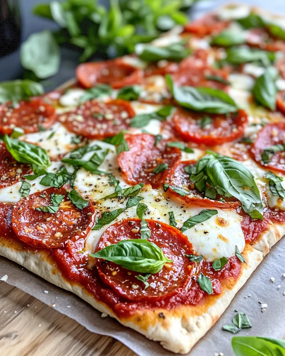 Delicious Oven-Roasted Tomato Pepperoni Flatbread dish photo