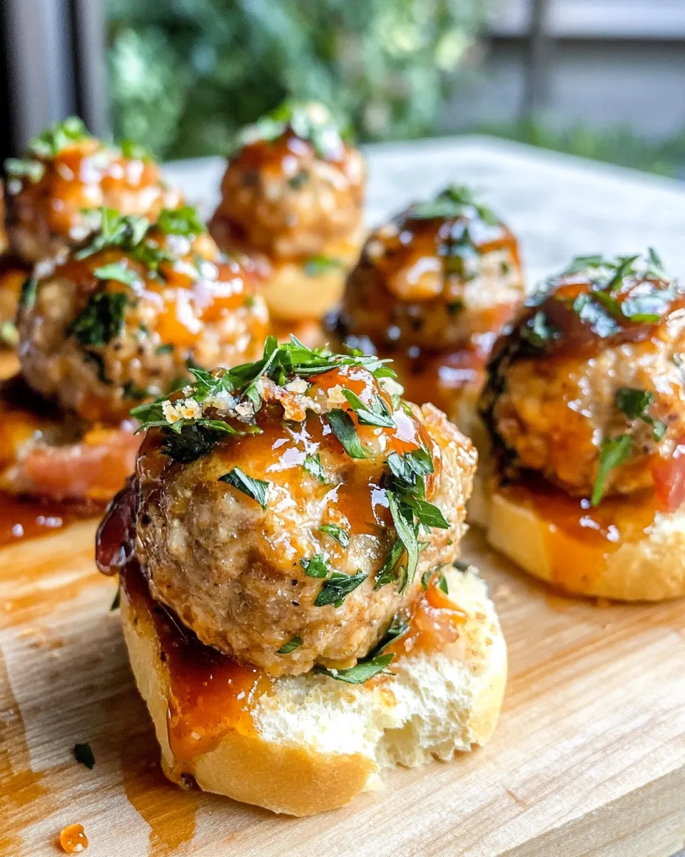 Classic Peach-Bourbon BBQ Meatball Sliders recipe image