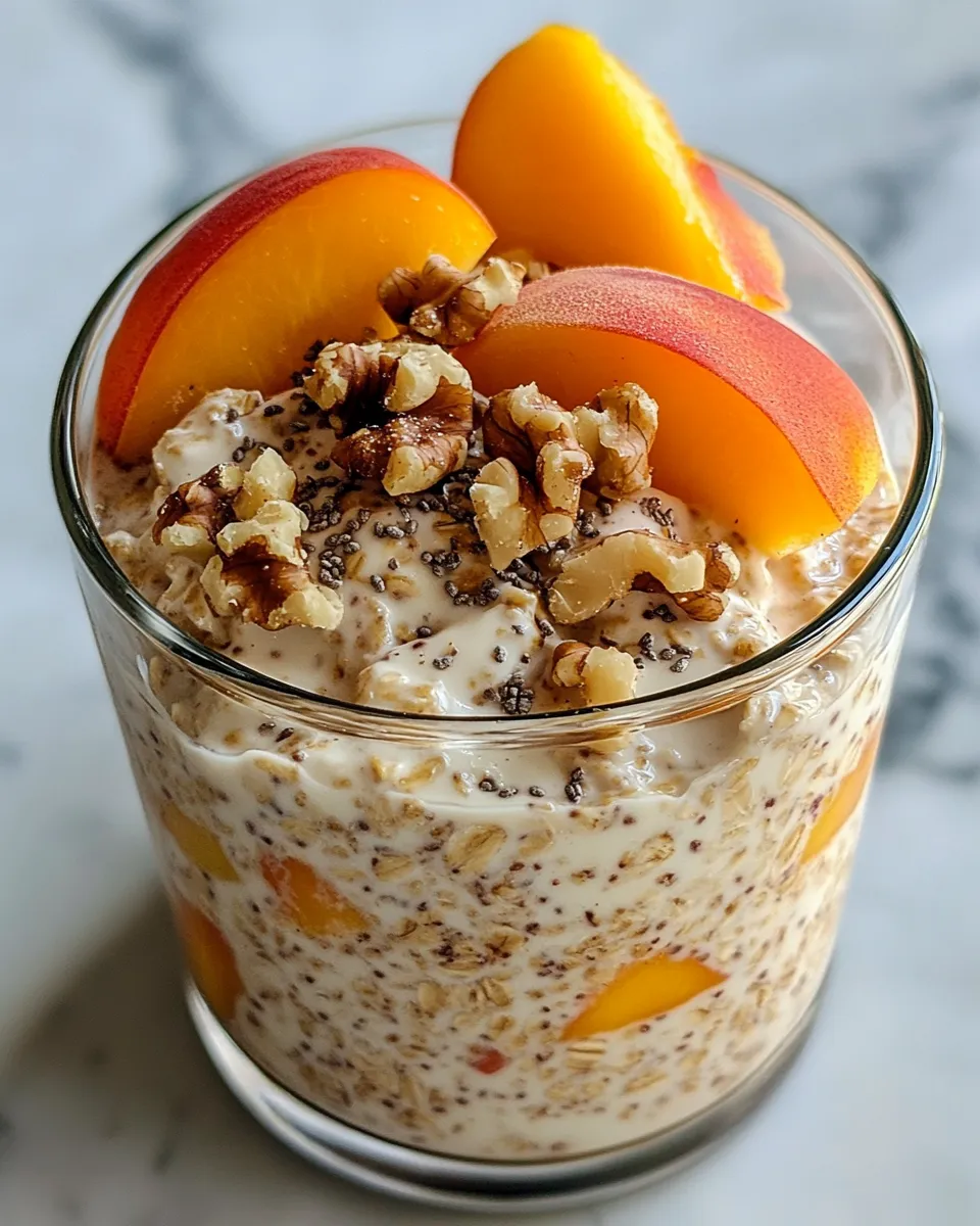 Classic Peach-Ginger Overnight Oats Parfait dish photo