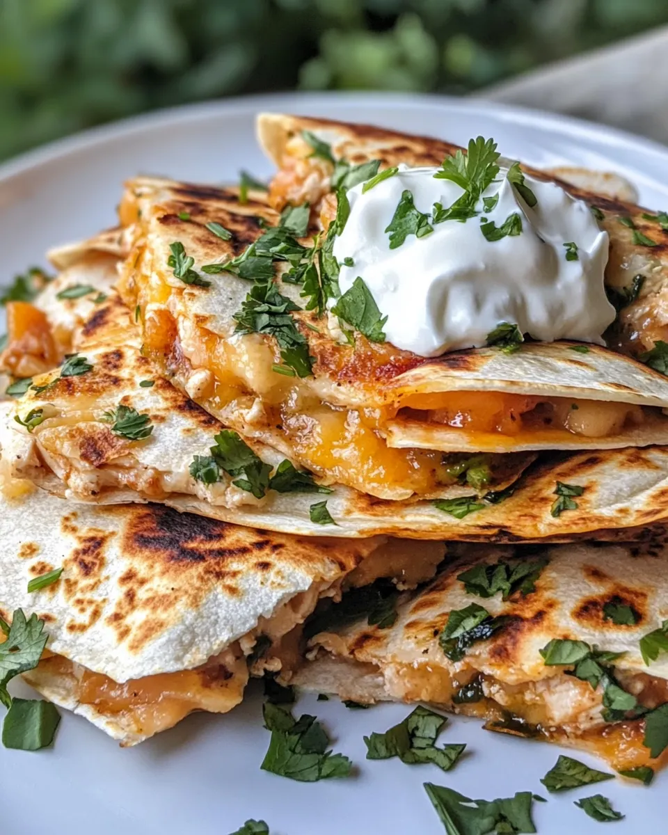 Classic Peach-Poblano Chicken Quesadillas image