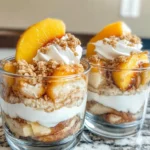 Homemade Peach Cobbler Cinnamon-Roll Parfaits recipe photo