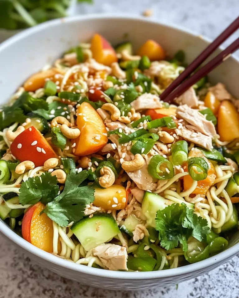 Delicious Peach & Zucchini Summer Ramen Salad recipe photo