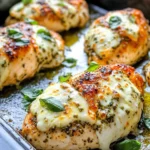 Homemade Pesto-Mozzarella Stuffed Chicken Halves photo