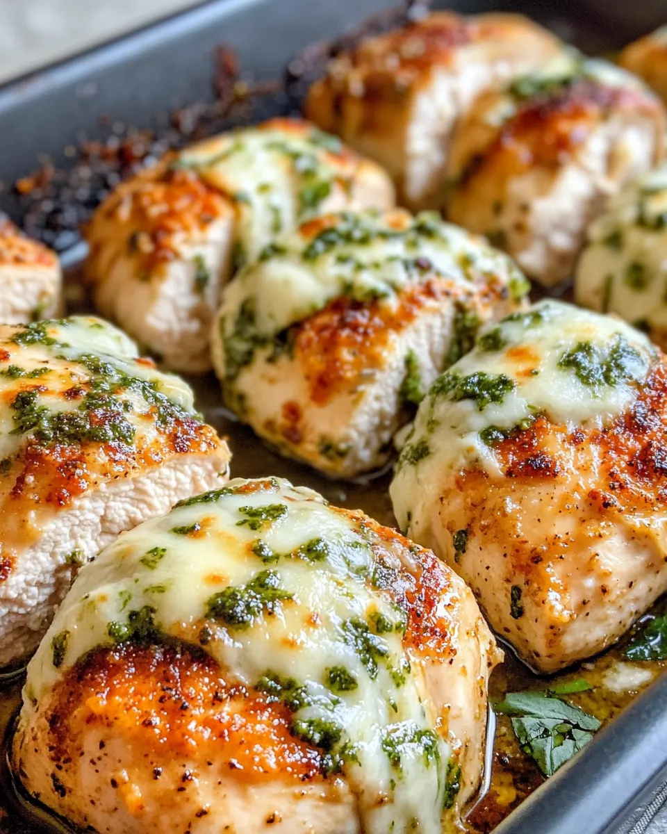 Delicious Pesto-Mozzarella Stuffed Chicken Halves shot
