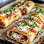 Delicious Prosciutto-Fig Jam Breakfast Stromboli food shot