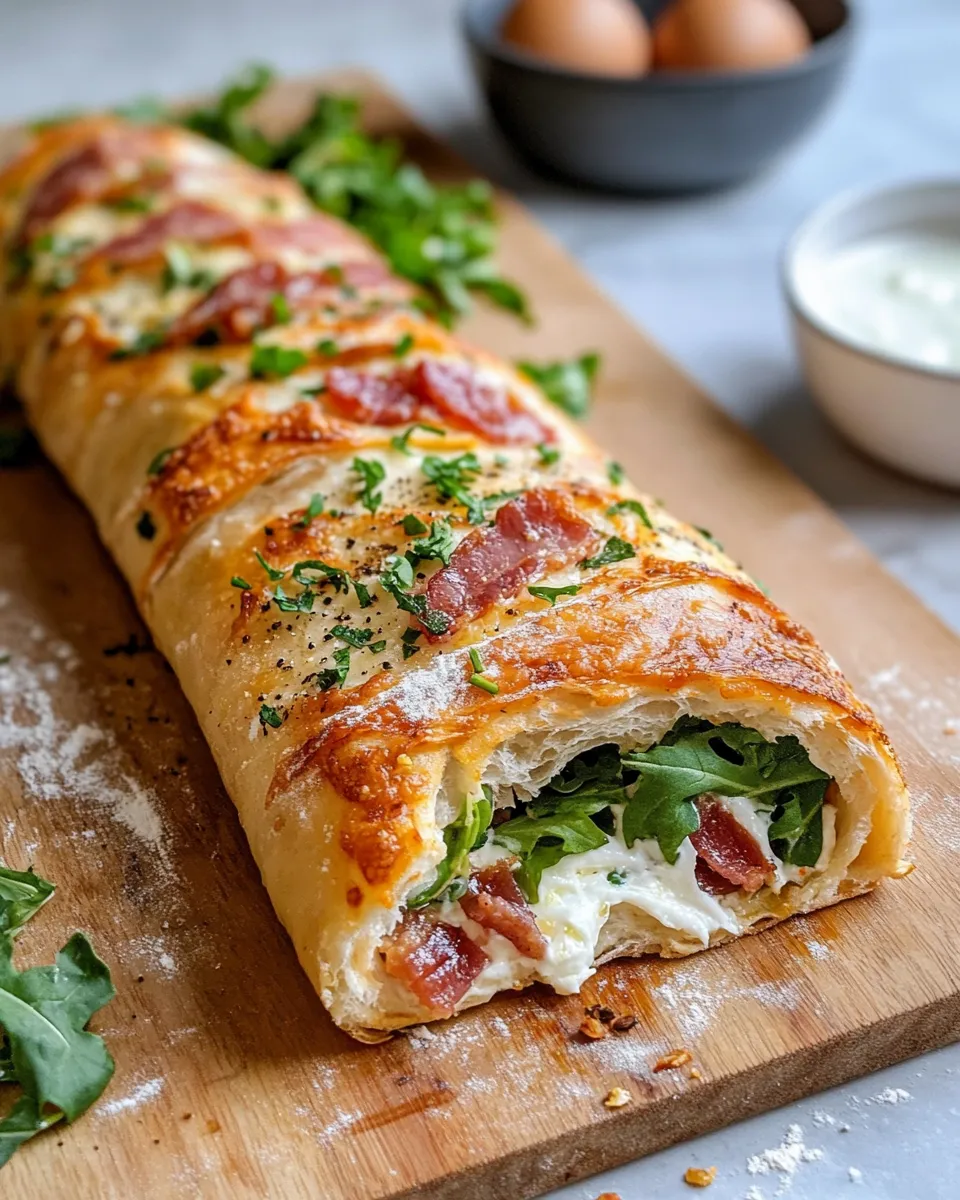 Classic Prosciutto-Fig Jam Breakfast Stromboli recipe photo