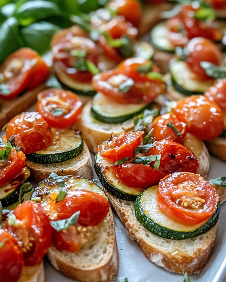 Homemade Roasted Tomato & Zucchini Bruschetta Board photo