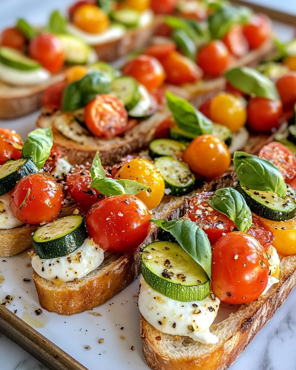 Easy Roasted Tomato & Zucchini Bruschetta Board recipe photo