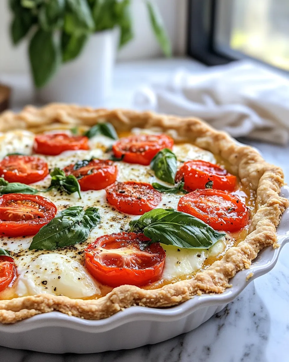 Homemade Rustic Tomato-Basil Buttermilk Pie photo