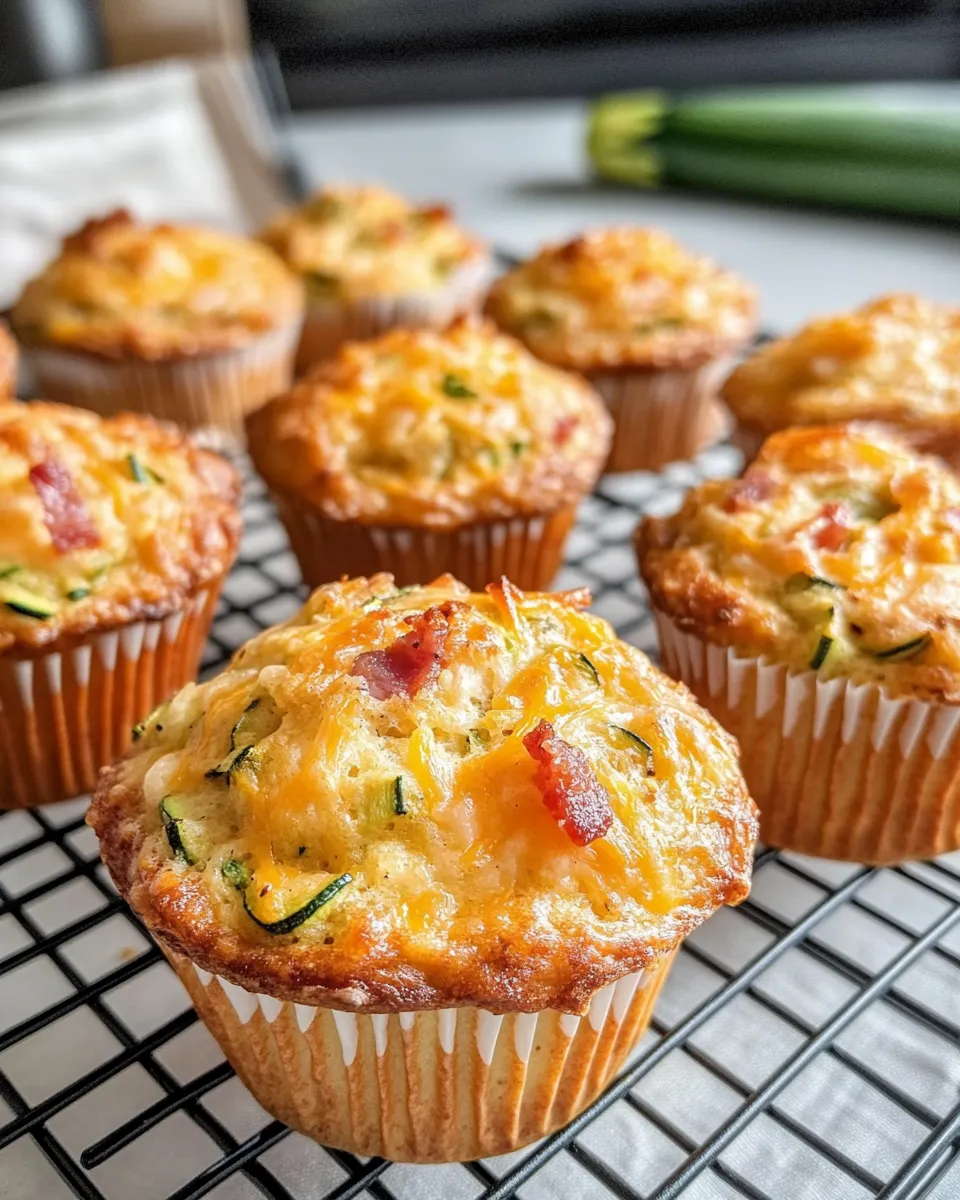 Easy Savory Cheddar-Bacon Zucchini Muffins recipe image