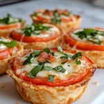 Homemade Southern Tomato Pie Minis (Muffin Tin) recipe photo