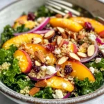 Homemade Summer Peach & Baby Kale Power Salad recipe photo