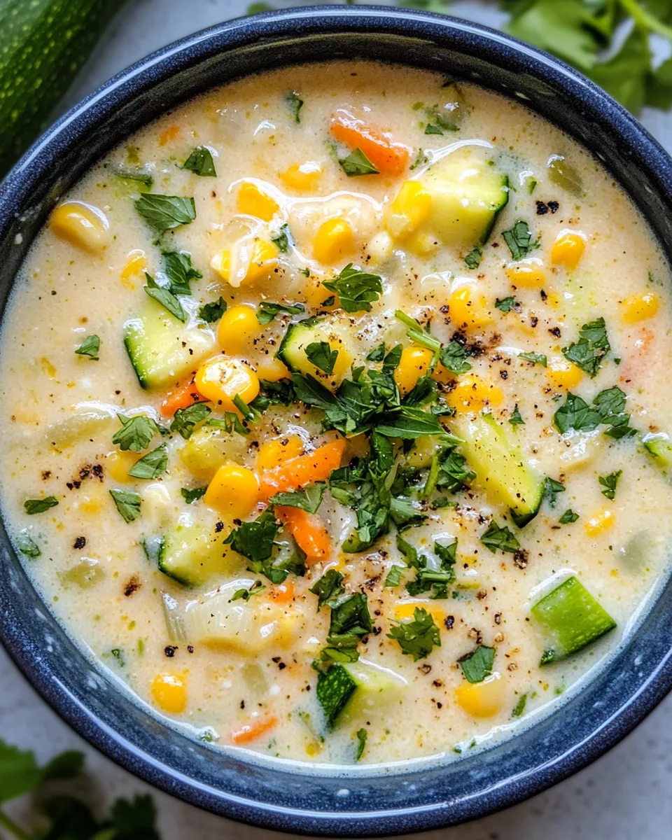 Easy Sweet Corn & Zucchini Chowder (Instant-Pot) food shot