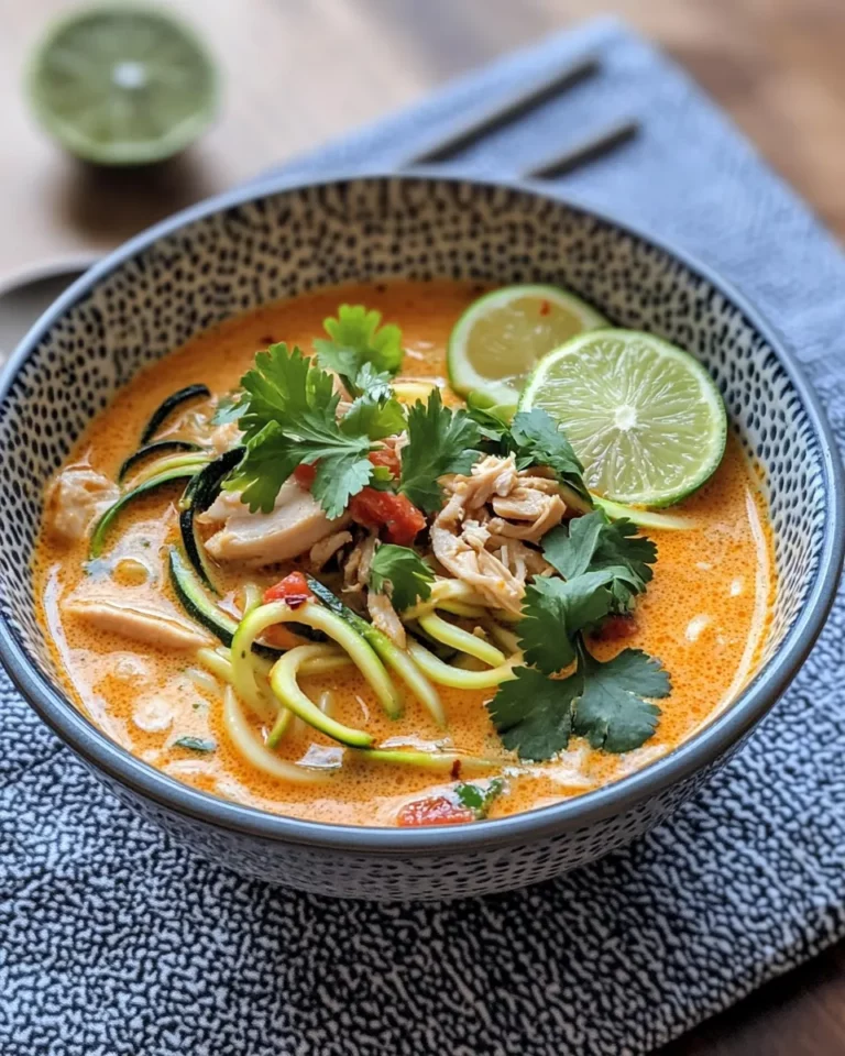 Homemade Thai Coconut Zucchini Noodle Soup recipe photo