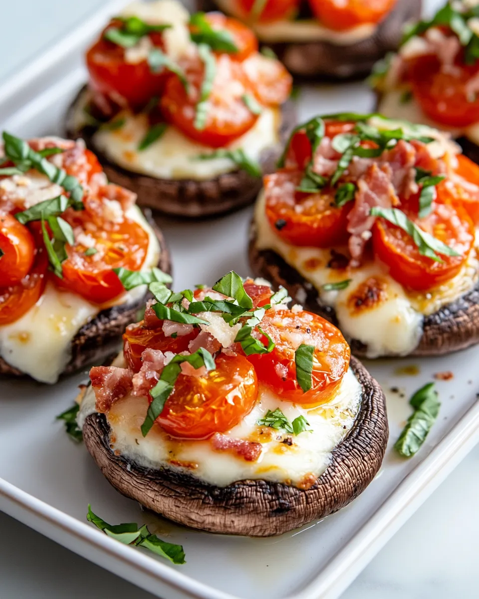 Classic Tomato-Pie Stuffed Mushrooms dish photo