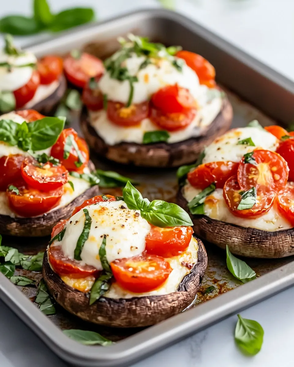 Easy Tomato-Pie Stuffed Mushrooms food shot