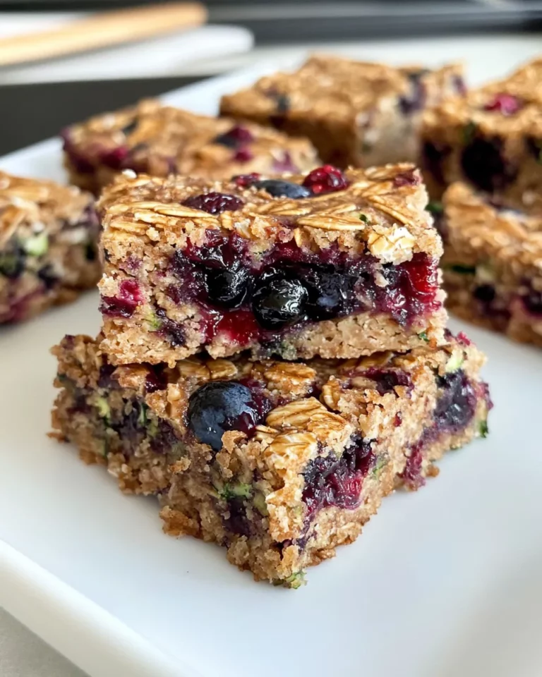 Homemade Triple-Berry Zucchini Breakfast Bars recipe photo