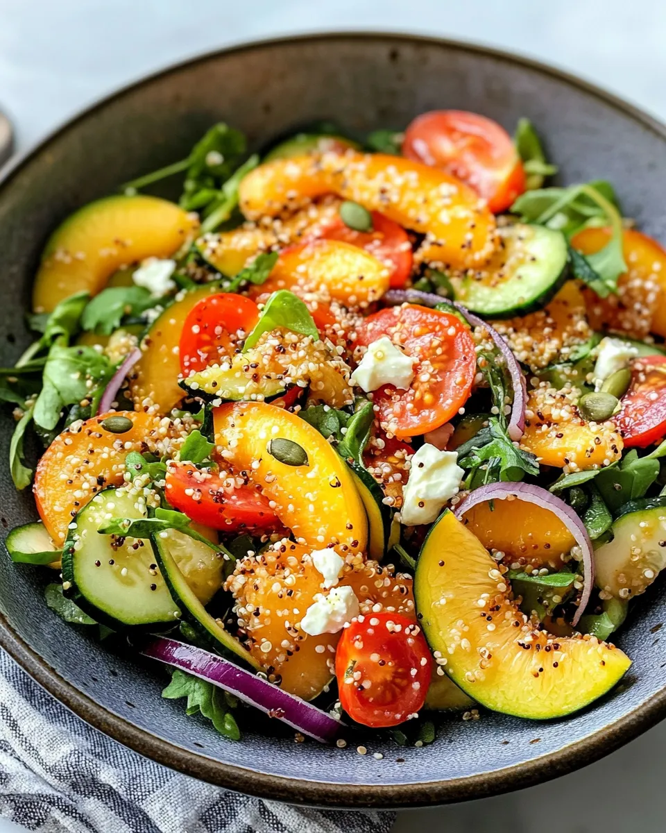 Homemade Zucchini-Nectarine Crunch Salad (Tahini Dressing) photo