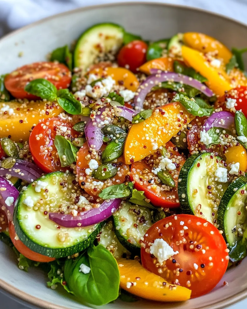 Delicious Zucchini-Nectarine Crunch Salad (Tahini Dressing) food shot