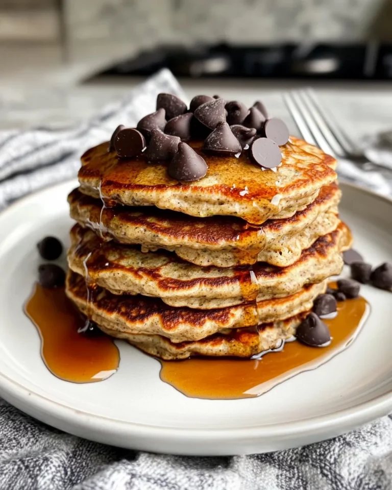 Delicious Zucchini Chocolate-Chip Protein Pancakes food shot
